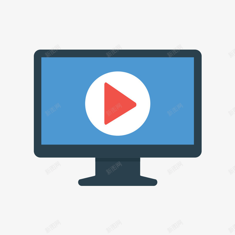 视频界面png免抠素材_88icon https://88icon.com 扁平化 播放键 素材 视频