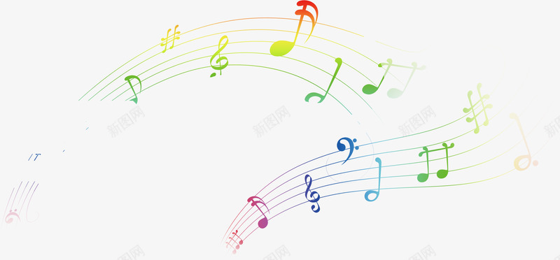 卡通手绘音符png免抠素材_88icon https://88icon.com 卡通 彩色 手绘 漂亮 音符