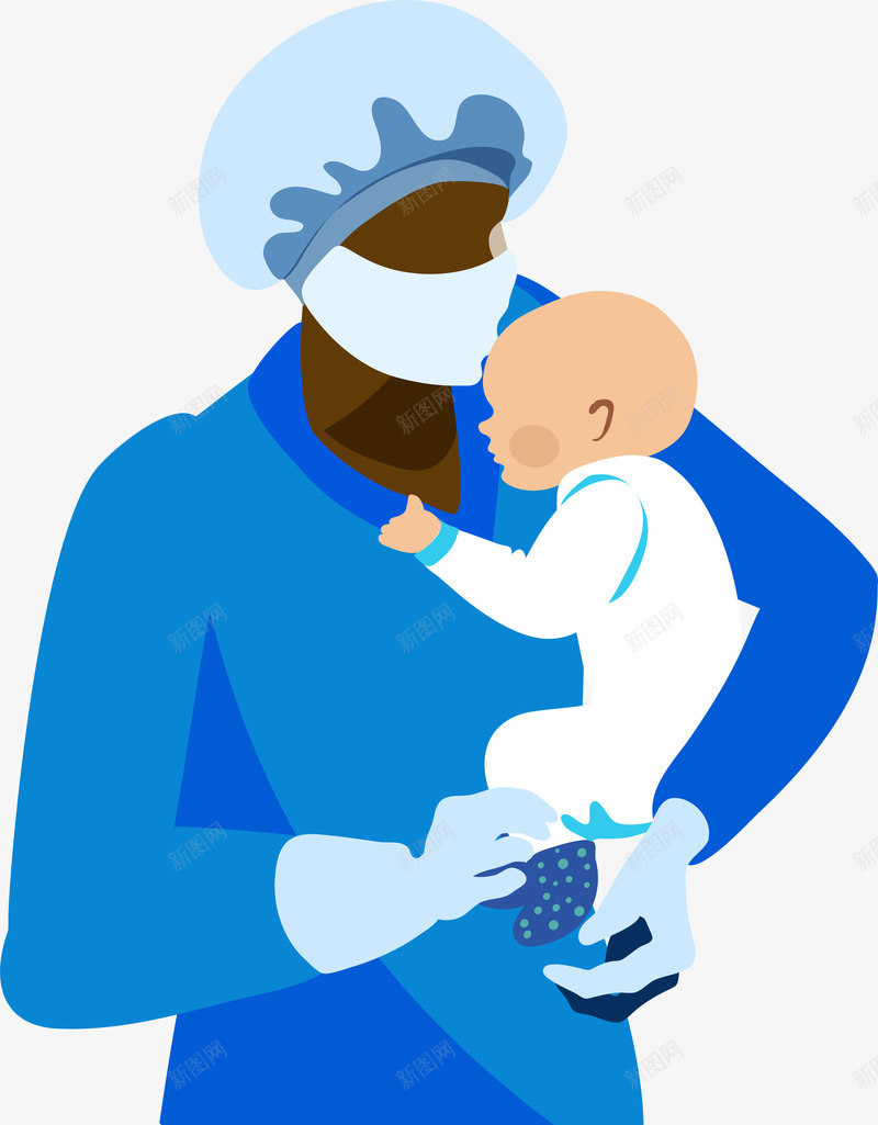 卡通手绘婴儿出生立体插画矢量图ai免抠素材_88icon https://88icon.com 出生 医学 医护 医护人 医护团队 医疗 婴儿 急 接生 矢量图