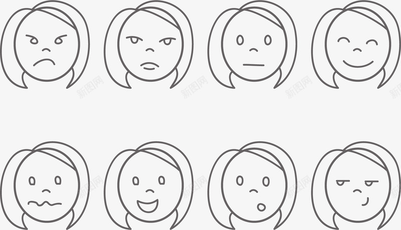 简笔女人失落表情png免抠素材_88icon https://88icon.com 失落 失落表情 女人 沮丧 表情 面部表情