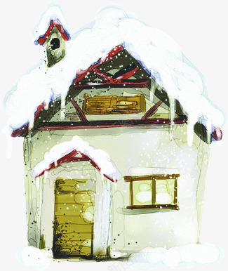 手绘创意合成雪景房子png免抠素材_88icon https://88icon.com 创意 合成 房子 雪景