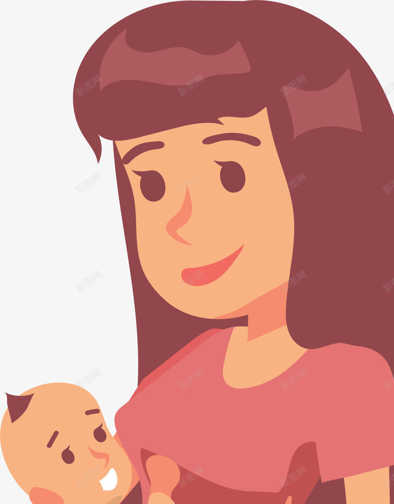 粉色微笑卡通妈妈png免抠素材_88icon https://88icon.com 妈妈 微笑母亲 母亲节 母亲节快乐 母婴 母爱