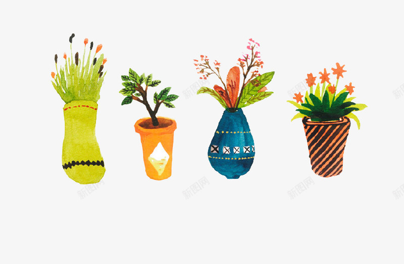 卡通盆栽花卉png免抠素材_88icon https://88icon.com 摆设 植物 盆栽 花卉