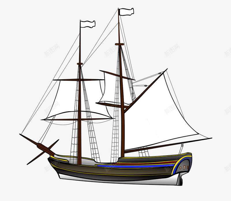 卡通帆船手绘简图png免抠素材_88icon https://88icon.com 卡通 大海 帆船 手绘 航行 船帆 蓝色的 载重