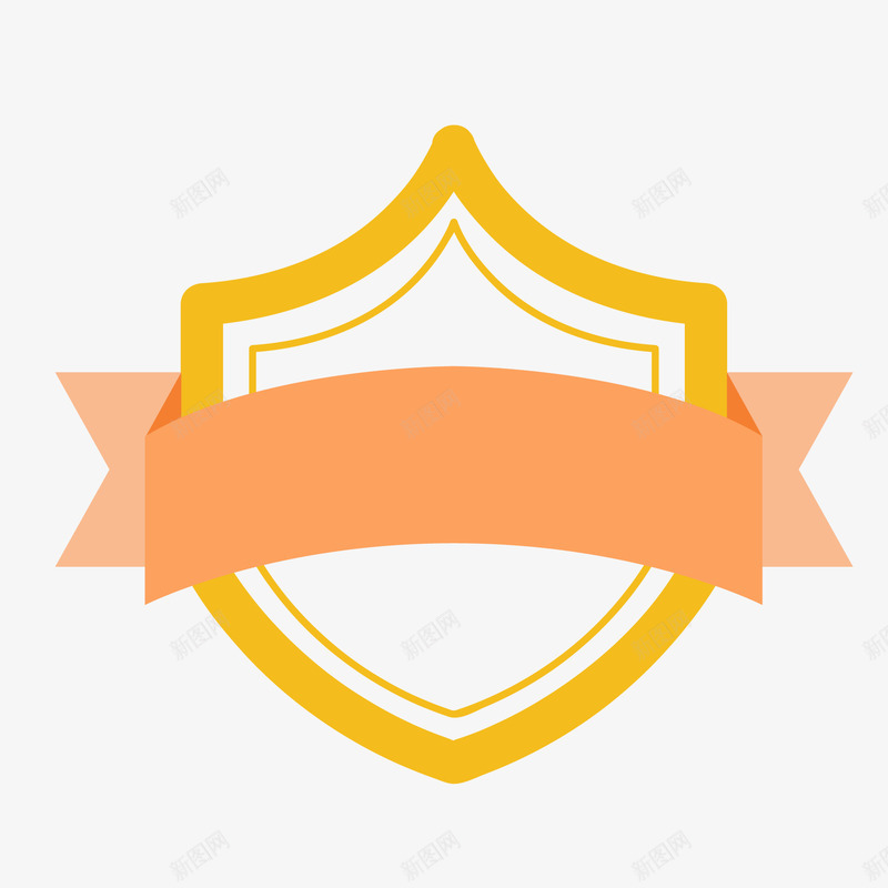 彩色丝带装饰空白盾牌png免抠素材_88icon https://88icon.com 丝带 彩色 徽章设计 扁平化 标签设计 盾牌