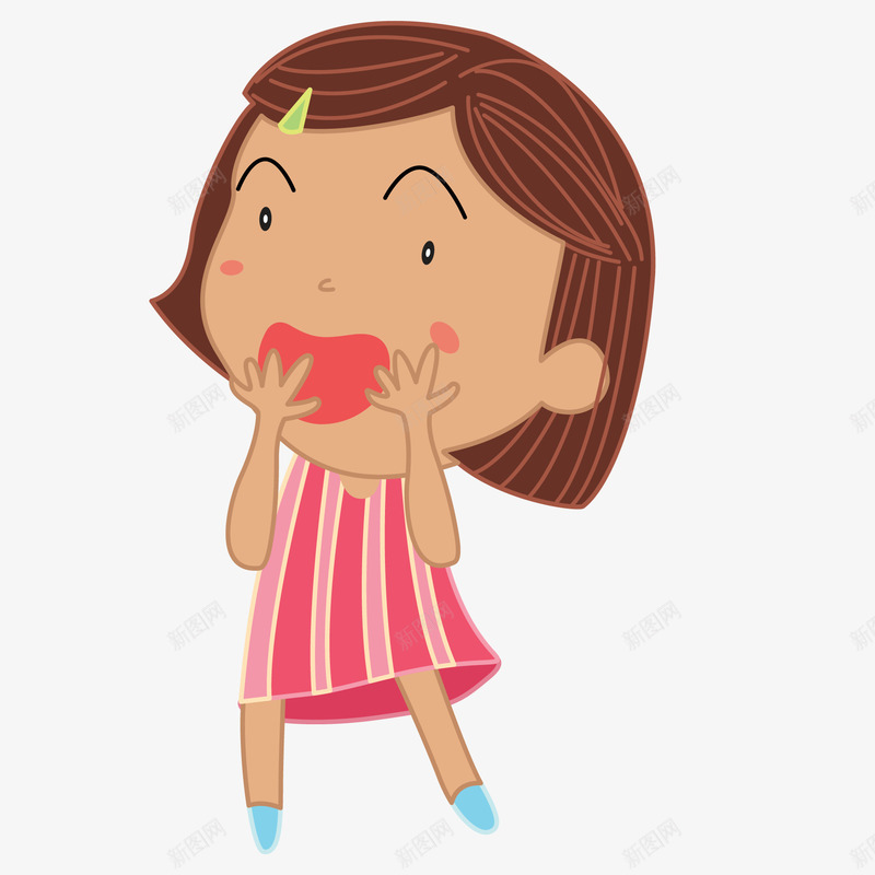 卡通可爱的女孩人物矢量图ai免抠素材_88icon https://88icon.com 人物设计 卡通 可爱 女孩 惊讶 表情设计 矢量图