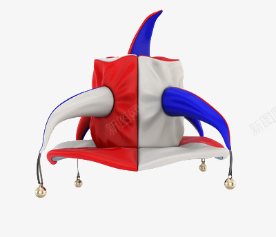 红白蓝三色制成的小丑帽子png免抠素材_88icon https://88icon.com 小丑 帽子 白 红 蓝