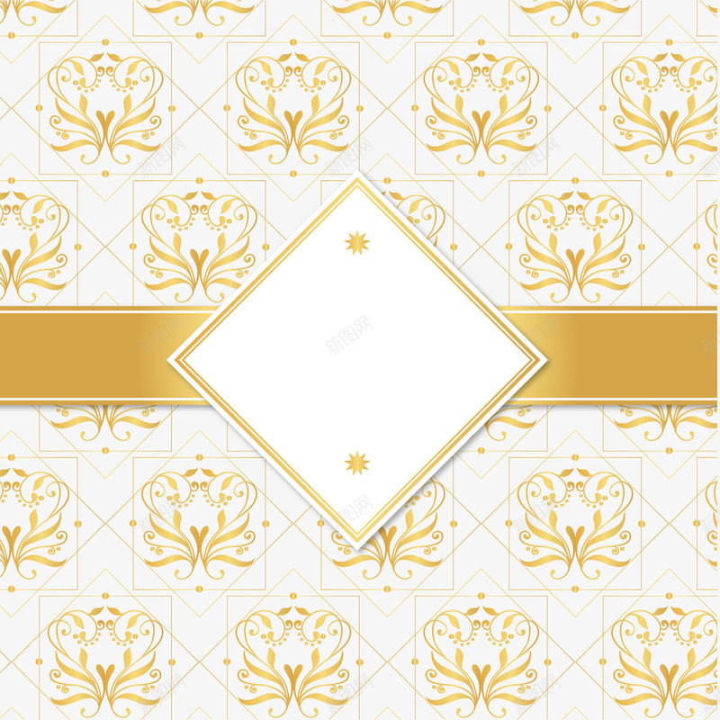 贺卡装饰png_88icon https://88icon.com 背景 花纹 金色