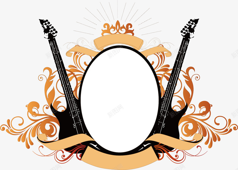 音乐主题元素矢量图ai免抠素材_88icon https://88icon.com 动感 吉他 时尚 潮流 花纹 音乐 音乐元素 矢量图