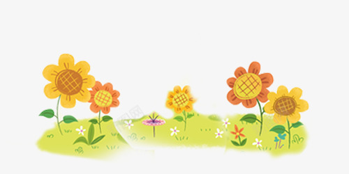 卡通花草秋天黄色向阳花png免抠素材_88icon https://88icon.com 卡通图片 卡通花朵 向阳花 秋天 花草 黄色