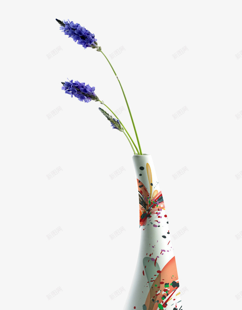 花瓶组合png免抠素材_88icon https://88icon.com 产品实物 彩绘 瓶子 紫色 薰衣草