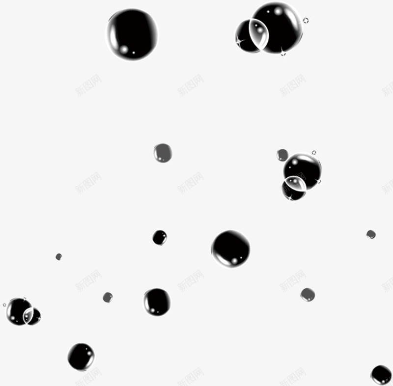 黑色白斑点小球和透明泡泡png免抠素材_88icon https://88icon.com 小球 泡泡 白斑 素材 透明 黑色