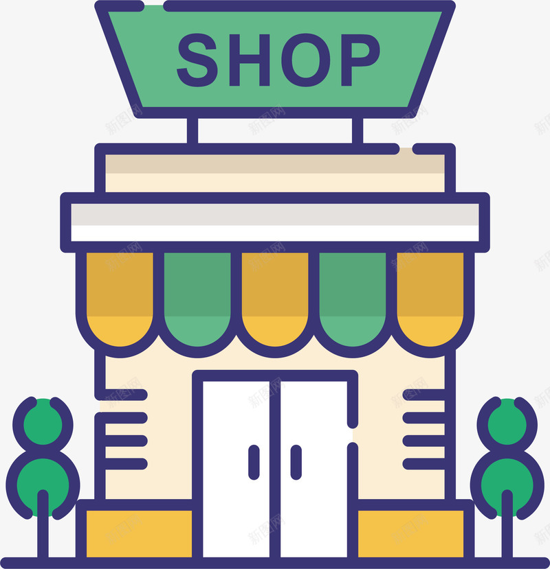 24小时便利店png免抠素材_88icon https://88icon.com 便利店 便利超市 矢量png 零食店