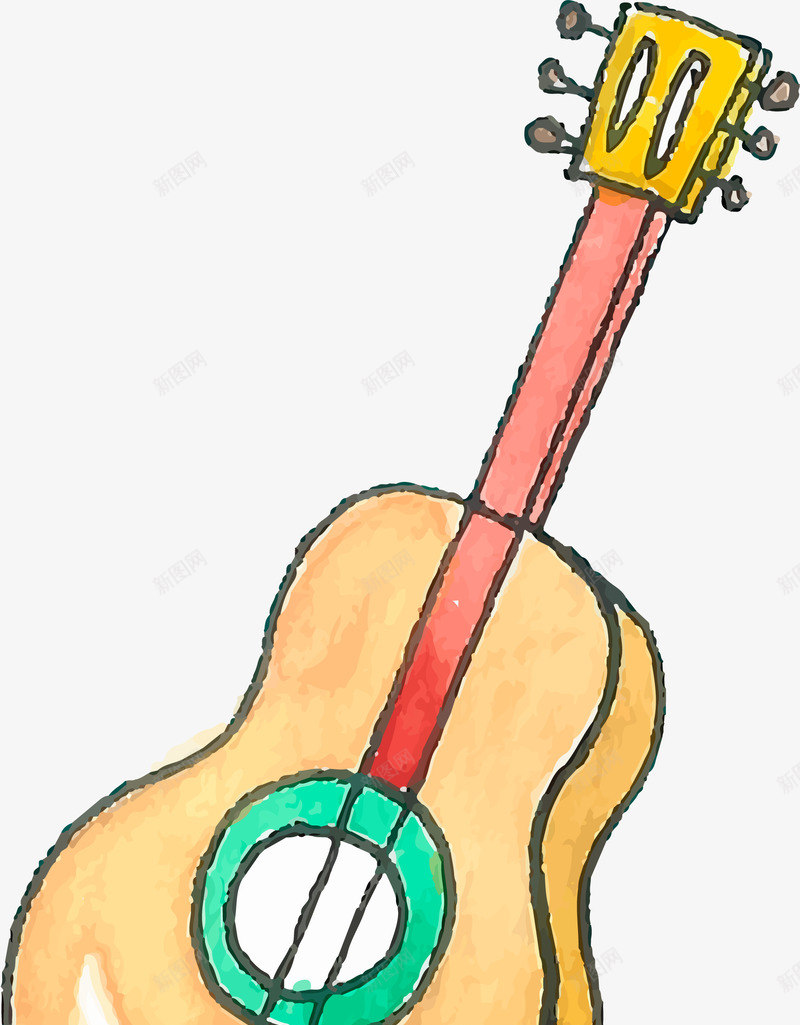 音乐节水彩手绘吉他矢量图ai免抠素材_88icon https://88icon.com 乐器 卡通 吉他 恐怖音乐节 手绘水彩 矢量图案 矢量图