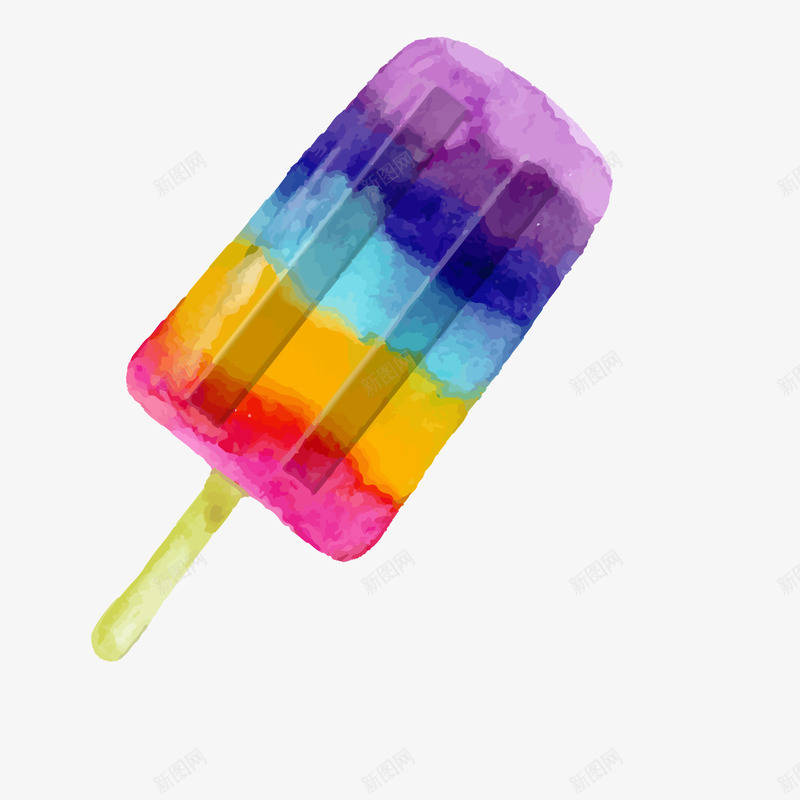 水彩绘夏季彩色冰棍png免抠素材_88icon https://88icon.com 冰棍 冰棒 夏季 彩色 手绘 水彩 雪糕
