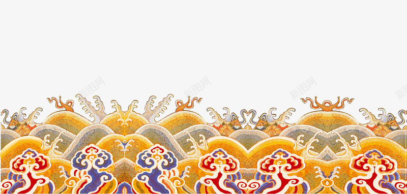 中国式边框png免抠素材_88icon https://88icon.com 中国风 传统色彩 装饰 边框 黄色