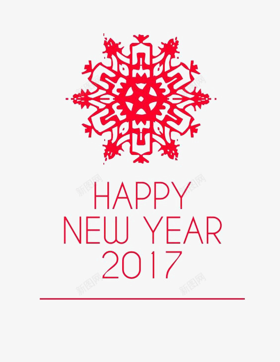 红色雪花剪纸png免抠素材_88icon https://88icon.com 2017年 HAPPY NEW YEAR 元旦免抠图透明素材 元旦透明素材 元旦透明素材图片 新年快乐