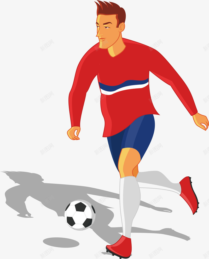 2018足球世界杯球员控球插画矢量图ai免抠素材_88icon https://88icon.com 2018世界杯 口哨 奖杯 比分 比赛标签 球员控球插画 精美足球 红旗 计时器 足球 鞋子 矢量图