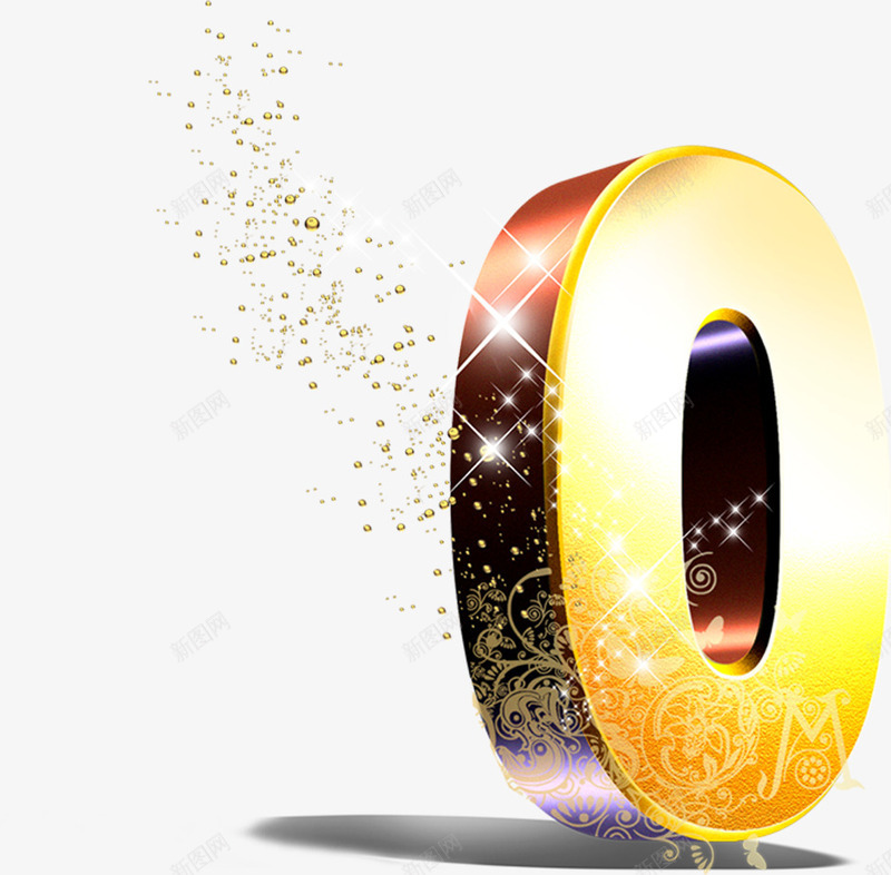 金色数字0元旦节日png免抠素材_88icon https://88icon.com 元旦 数字 素材 节日 金色