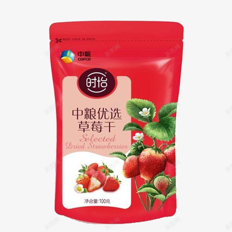 中粮优选草莓干png免抠素材_88icon https://88icon.com 上等美味 产品实物 汁水充足 甜中有酸
