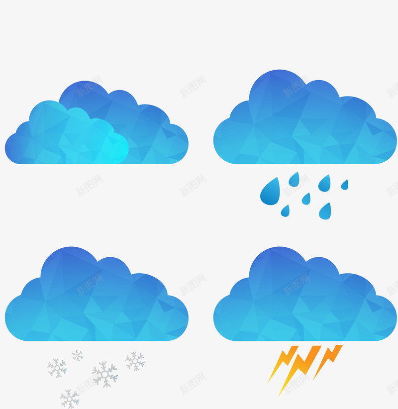 蓝色几何天气插件png免抠素材_88icon https://88icon.com AI 下雨 下雪 下雪标志 云朵 几何 几何形 多边形 天气 天气不好 天气插件 广告设计 形状 插件 插画 气象 海报 画册 白云 矢量几何 矢量蓝色 背景 蓝色 蓝色几何 蓝色矢量 设计 闪电 阴雨天气 雨天 雨滴下落 雪花 雷电 风雨气温图
