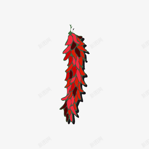 卡通辣椒串png免抠素材_88icon https://88icon.com 尖椒 植物 火辣 红色 红辣椒串 绿色 美食 辣椒 配料