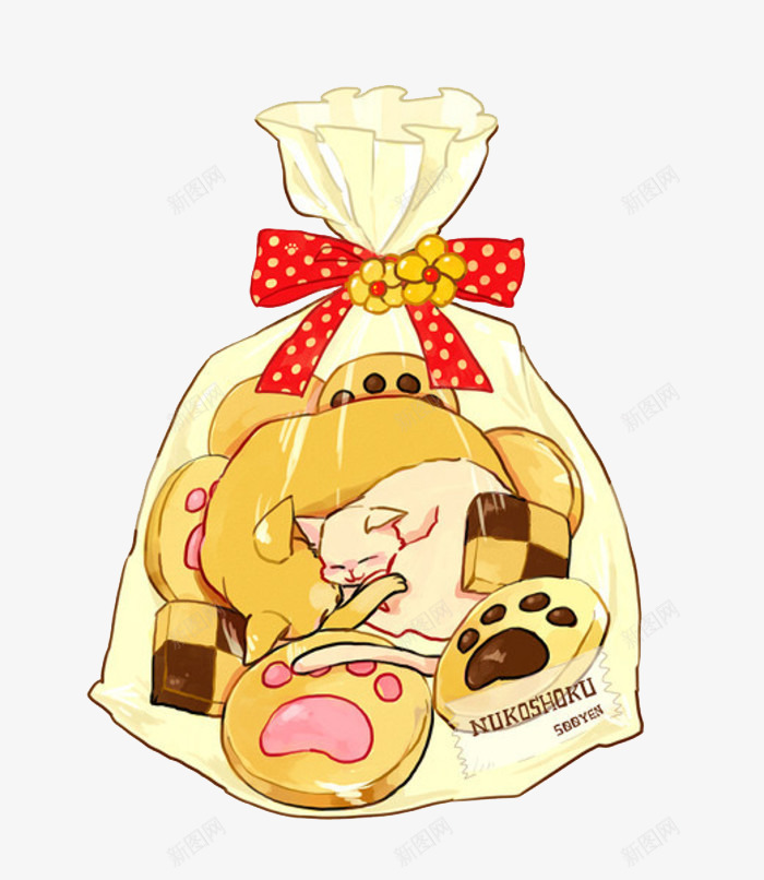 手绘零食袋png免抠素材_88icon https://88icon.com 好吃的 糖果袋
