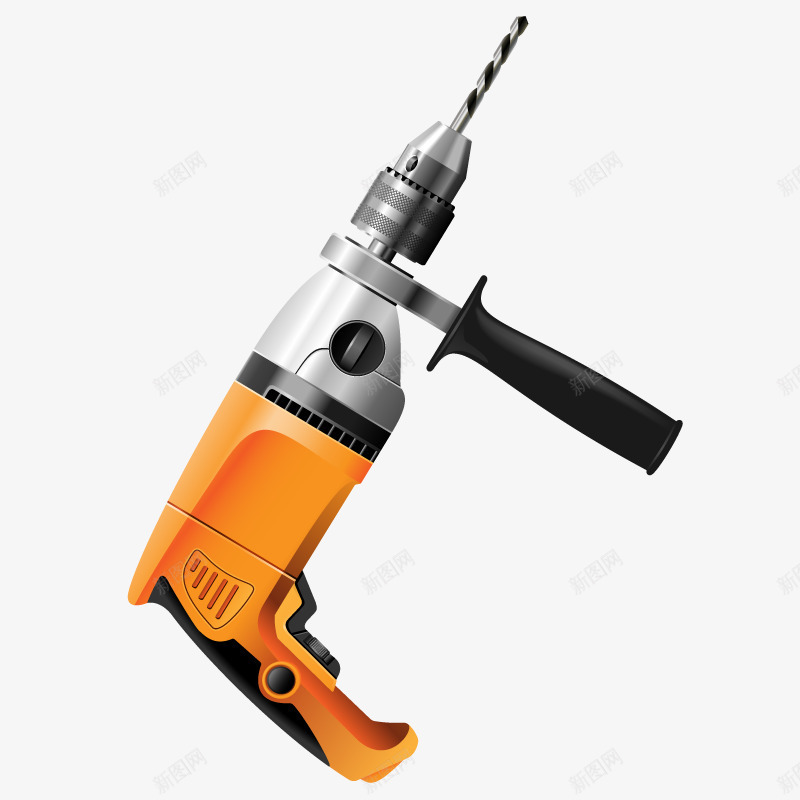 黄色的钻孔机png免抠素材_88icon https://88icon.com 卡通 工具 绘画形象 钻头 钻孔机 黄色