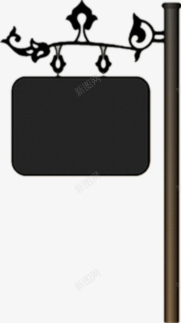 路灯广告牌png免抠素材_88icon https://88icon.com 牌子 空白牌 简约 黑色