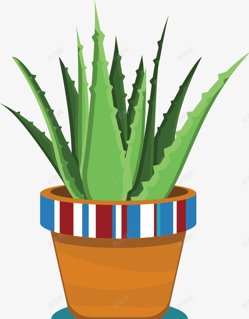 一盆芦荟盆栽png免抠素材_88icon https://88icon.com 一棵芦荟 吸霾植物 矢量png 绿植 绿植盆栽 芦荟盆栽