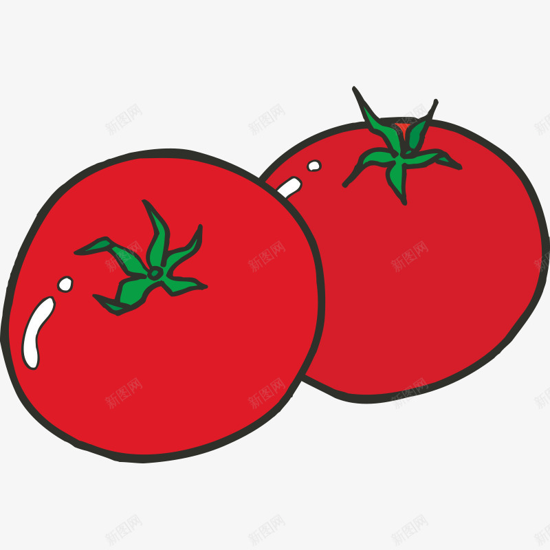 手绘简笔画蔬果蔬菜果蔬卡通png免抠素材_88icon https://88icon.com 卡通 手绘 果蔬 番茄 简笔画 蔬果 蔬菜