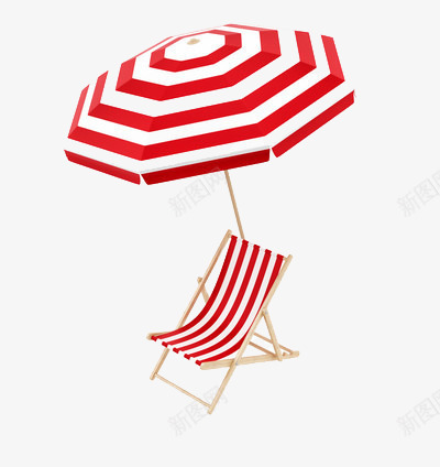 条纹沙滩椅png免抠素材_88icon https://88icon.com 三亚 晒太阳 红色