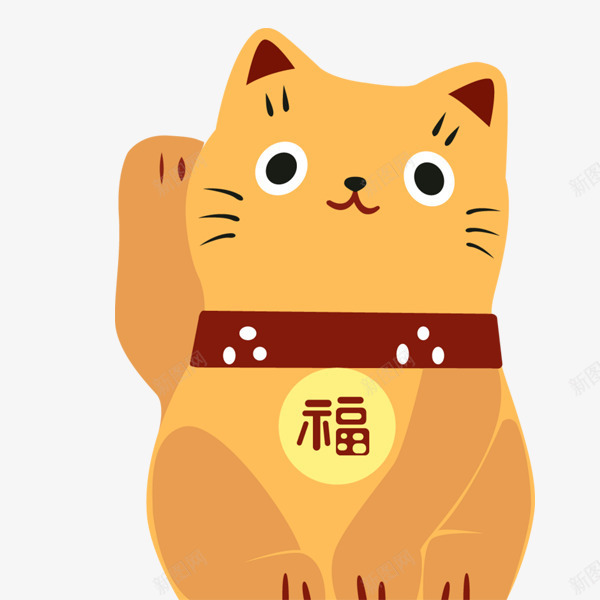 金色可爱招财猫png免抠素材_88icon https://88icon.com 吉祥 招财猫 招财进宝 福气