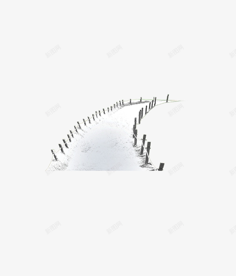 雪地中的栅栏小路png免抠素材_88icon https://88icon.com 冬季 小路 栅栏 白色 雪 雪地