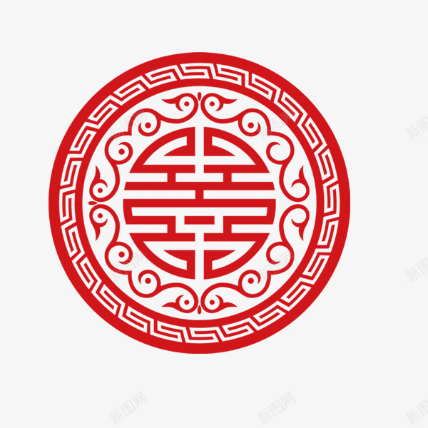 红色中国风传统剪纸图案png免抠素材_88icon https://88icon.com 2018狗年 中国风 传统 圆形 新年剪纸 矢量图案 红色