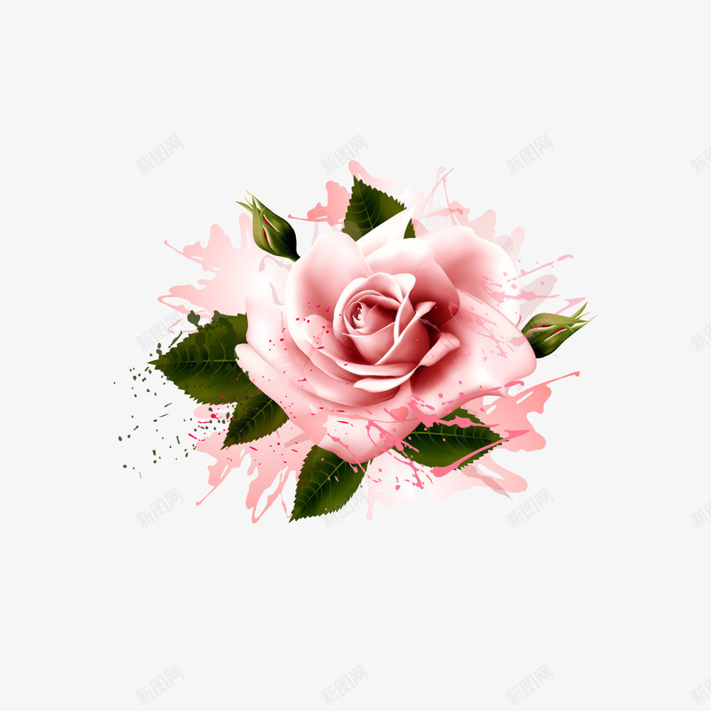 玫瑰花泼墨矢量图ai免抠素材_88icon https://88icon.com 300像素图 AI图免抠 叶子 大图免抠 手绘 玫瑰花 花朵 高清免抠 矢量图