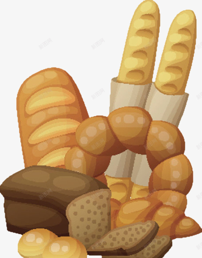 各式各样的法式面包卡通png免抠素材_88icon https://88icon.com 一堆 五谷 堆叠 大麦 奶油 小麦 白面 粉状物 糖类 蛋白质 长包 面粉制品 麺包