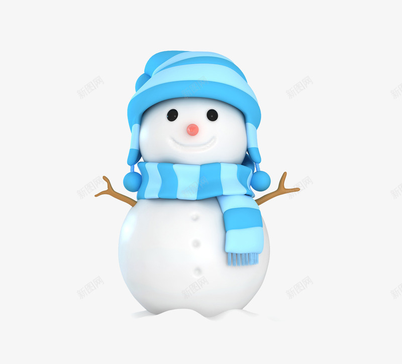 卡通戴帽子围巾雪人png免抠素材_88icon https://88icon.com 蓝色围巾 雪人