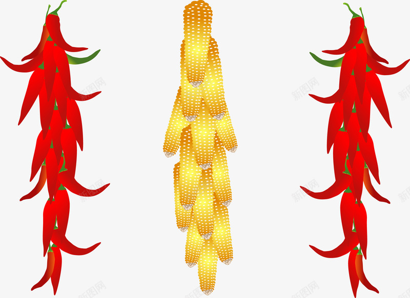 辣椒串玉米串矢量图eps免抠素材_88icon https://88icon.com 玉米 辣椒 辣椒玉米 矢量图