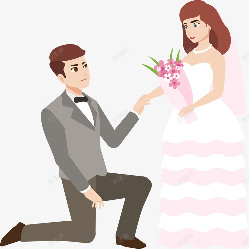 跪地求婚的帅气新郎png免抠素材_88icon https://88icon.com 婚礼 帅气新郎 手捧鲜花 结婚 美丽新娘 跪地求婚
