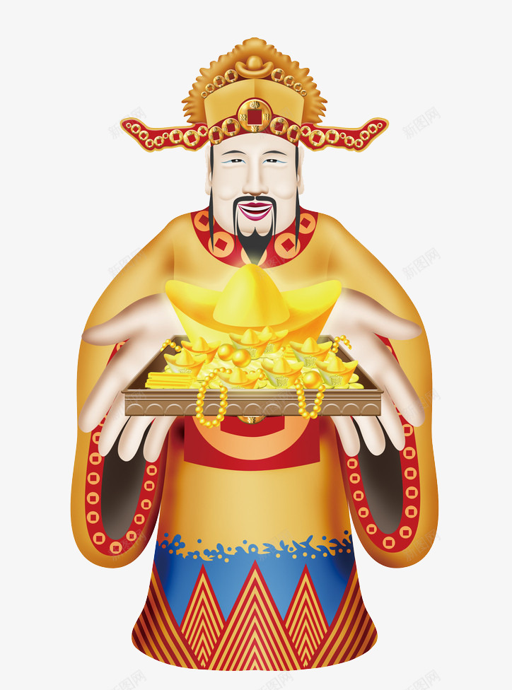 捧着金元宝的财神爷png免抠素材_88icon https://88icon.com 五路财神 元旦 动漫 卡通 喜发财 喜庆 招财 新年 设计 财神 财神爷 过年
