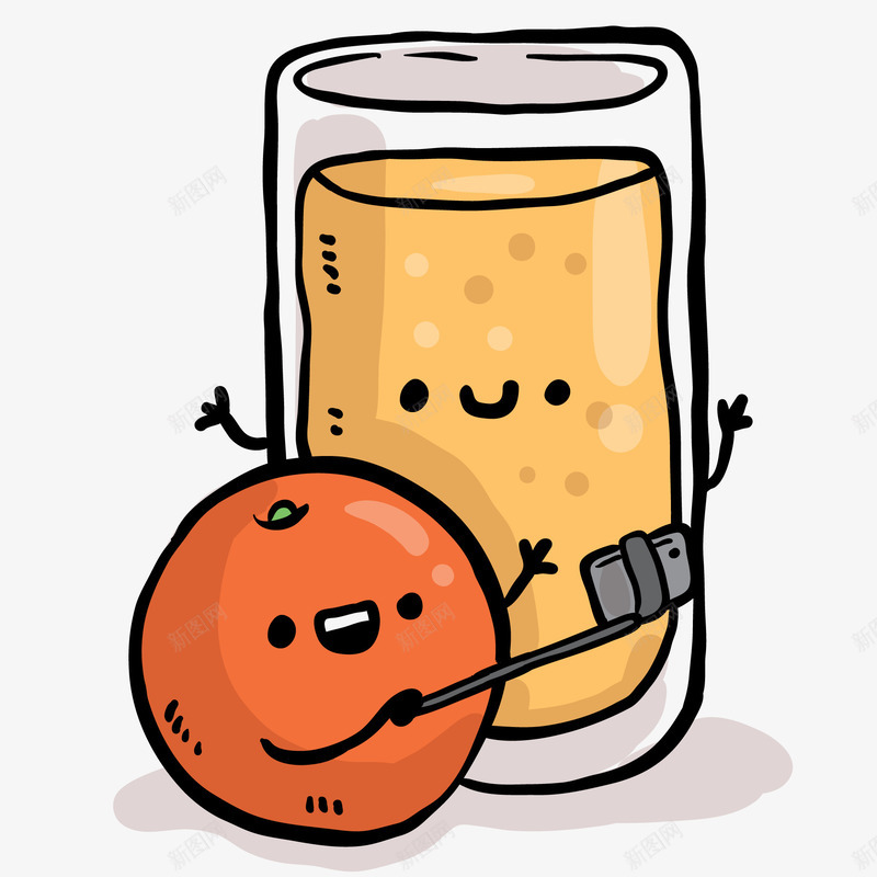 手绘表情杯装果汁矢量图ai免抠素材_88icon https://88icon.com 卡通 可爱 手绘 杯装果汁 水果 自拍 矢量图