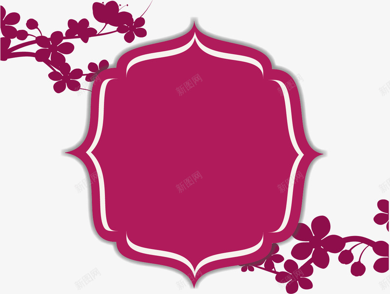 枚红色樱花标题框矢量图ai免抠素材_88icon https://88icon.com 标题框 樱花花纹 樱花花藤 矢量png 粉红樱花 粉红色 矢量图