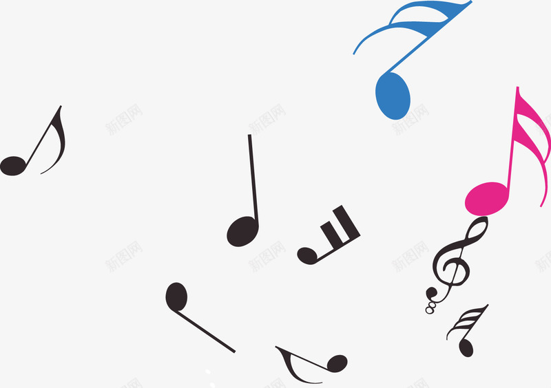 快乐的音符png免抠素材_88icon https://88icon.com 彩色 缤纷 音符