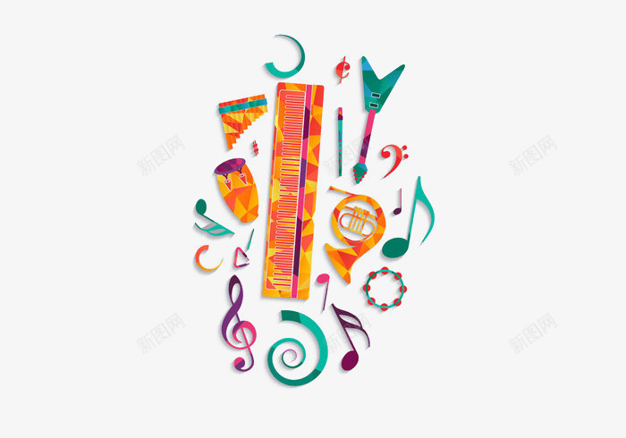 一组音乐背景元素png免抠素材_88icon https://88icon.com 乐器 背景元素 音乐 音符