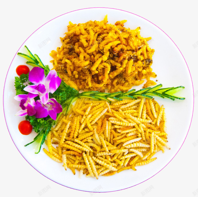 竹虫双拼png免抠素材_88icon https://88icon.com 云南特色 云南美食 经典美食 虫蛹黄瓜