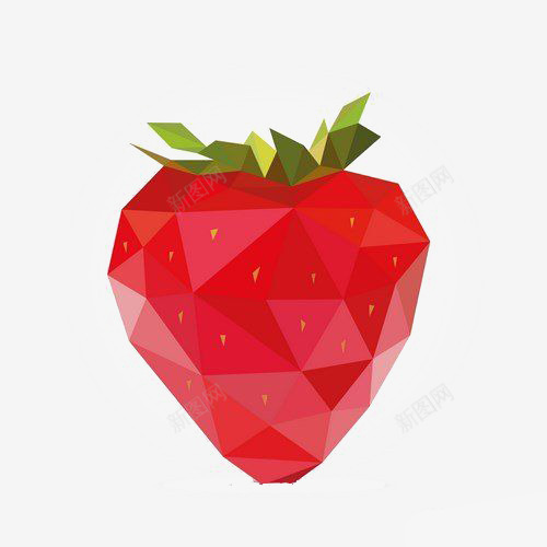 创意草莓png免抠素材_88icon https://88icon.com 几何图形切面 创意水果 草莓 草莓免扣PNG 草莓装饰 鲜草莓