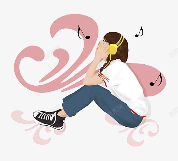 听音乐的小美女png免抠素材_88icon https://88icon.com 听音乐 听音乐的人 美女 音乐 音符