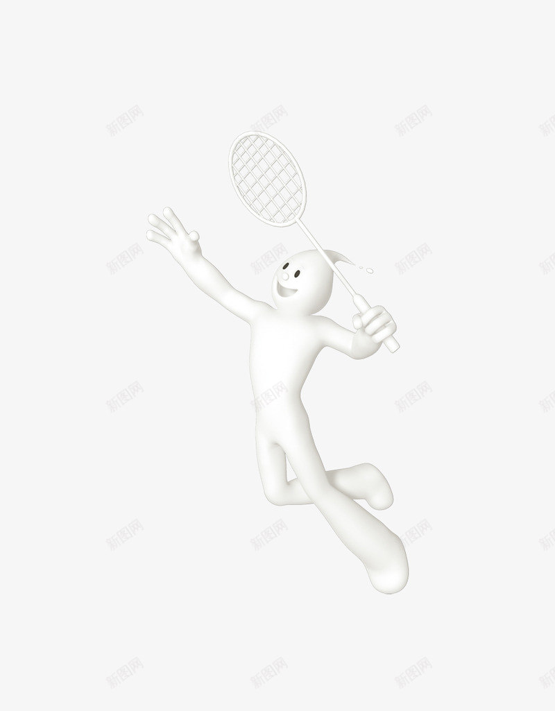 白色小人png免抠素材_88icon https://88icon.com 打羽毛球 白色小人 运动