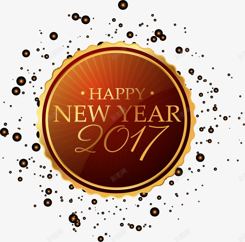 齿轮边酒红金色2017png免抠素材_88icon https://88icon.com 2017 元旦 光效背景 矢量素材 跨年 酒红色 金色 齿轮边
